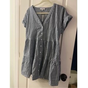 Madewell Navy Gingham Dress